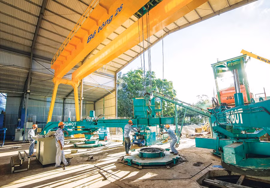 Nhà máy sản xuất của Công ty cổ phần Sản xuất bê tông 26 Gia Lai ở Khu Công nghiệp Trà Đa (ảnh đơn vị cung cấp).