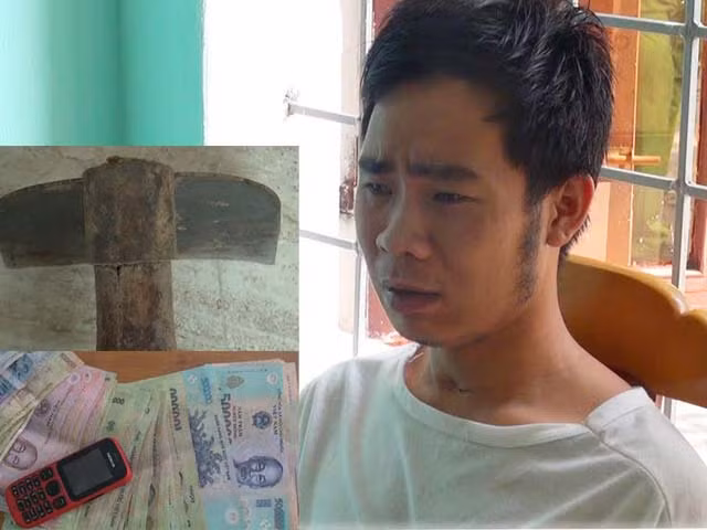  Đối tượng Bùi Xuân Cường và tang vật vụ án (ảnh Công an Thanh Hóa cung cấp)