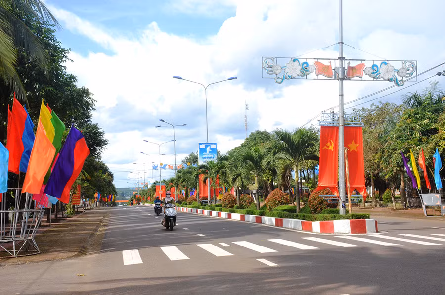Thị trấn Chư Prông ngày càng khởi sắc. Ảnh: Đinh Văn Dũng