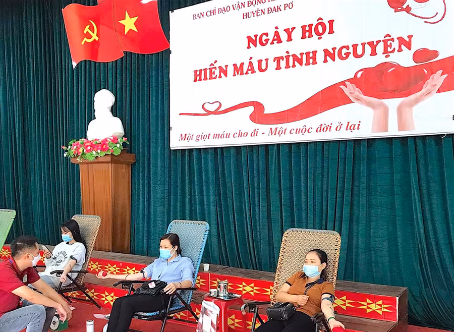 Những năm qua, nhờ hoạt động tích cực của CLB, phong trào hiến máu tình nguyện trên địa bàn huyện Đak Pơ không ngừng được đẩy mạnh. Ảnh: Mộc Trà