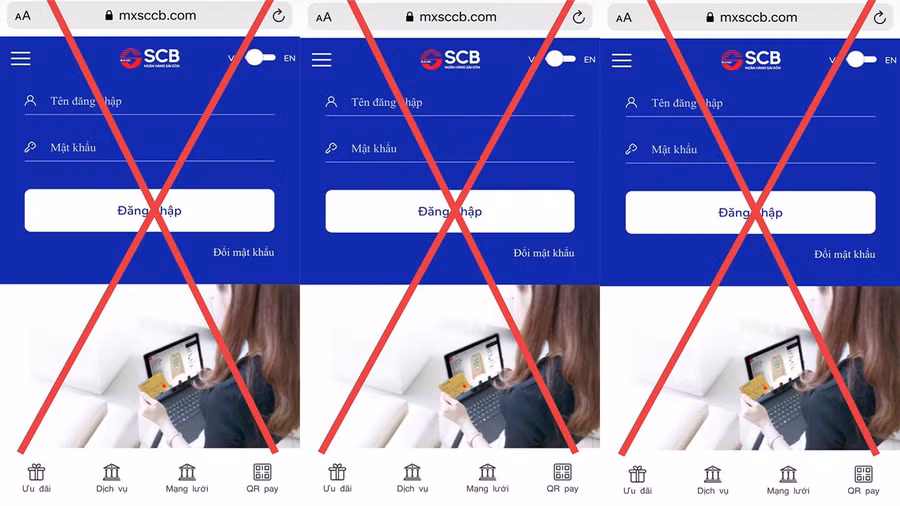 Sau khi đăng nhập tài khoản vào đường link lạ, người đàn ông ở Hà Nội bị rút mất 399 triệu đồng. Ảnh: Công an cung cấp