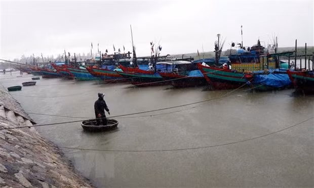 Tàu, thuyền vào tránh trú bão âu thuyền Cửa Sót huyện Lộc Hà, Hà Tĩnh. (Ảnh: Công Tường/TTXVN) Tàu, thuyền vào tránh trú bão âu thuyền Cửa Sót huyện Lộc Hà, Hà Tĩnh. (Ảnh: Công Tường/TTXVN)