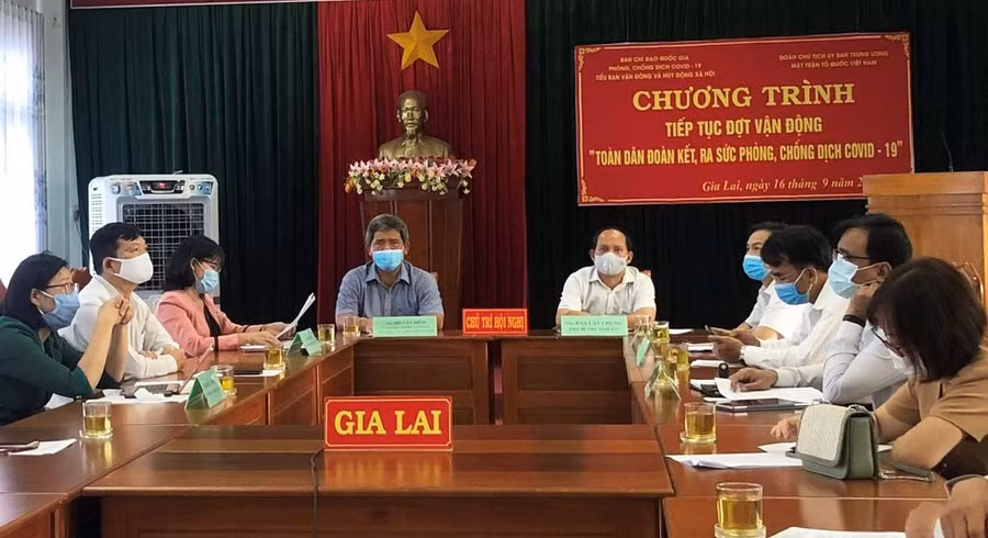 Chương trình phát động tại điểm cầu Ủy ban MTTQ Việt Nam tỉnh. Ảnh: Anh Huy