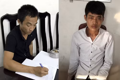 Vinh và Tây tại cơ quan điều tra. 