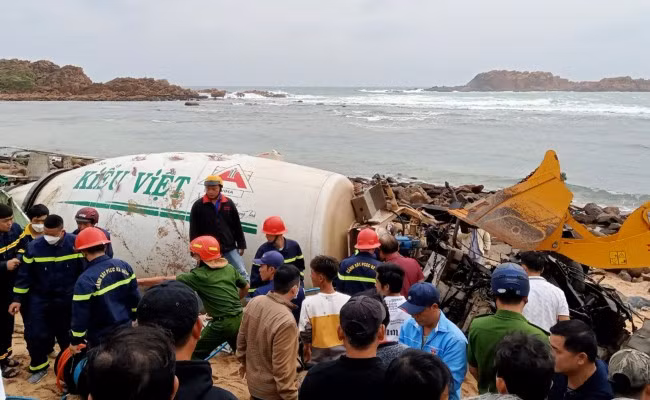 Hiện trường vụ tai nạn. Ảnh: Đoan Ngọc