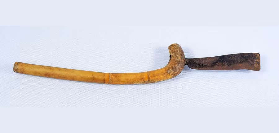 Xà gạc của người Jrai đang trưng bày tại Bảo tàng tỉnh Gia Lai. Ảnh: Xuân Toản