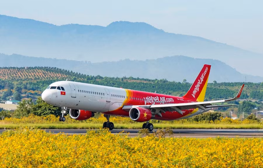 Hãng hàng không Vietjet hiện đang khai thác 12 đường bay thẳng từ Việt Nam đến Hàn Quốc. Ảnh: CTV/Vietnam+