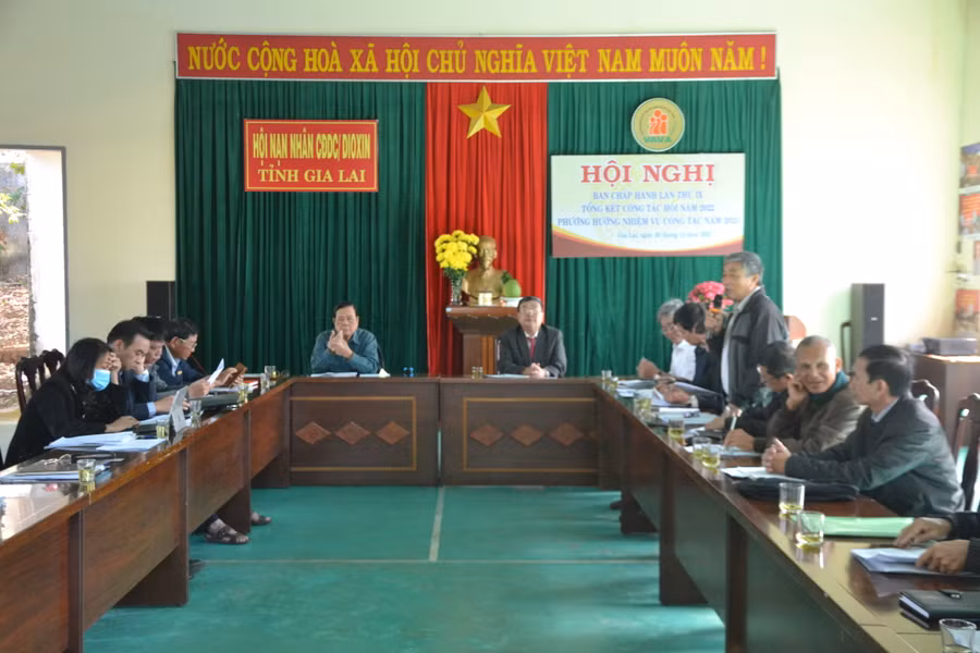 Quang cảnh Hội nghị Ban Chấp hành Hội Nạn nhân CĐDC/dioxin tỉnh lần thứ 9, khóa 4, nhiệm kỳ 2018-2023. Ảnh: Hoàng Minh