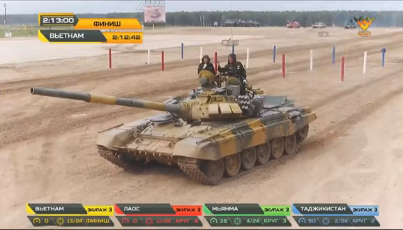 Đội Việt Nam tham gia bảng 2 xe tăng hành tiến Army Games 2020 - Ảnh: QĐND