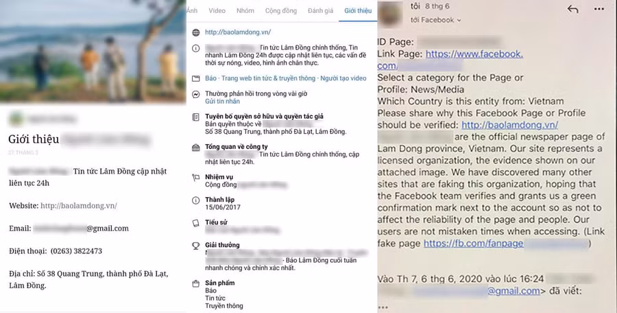 Trang fanpage giả mạo Báo điện tử Lâm Đồng.