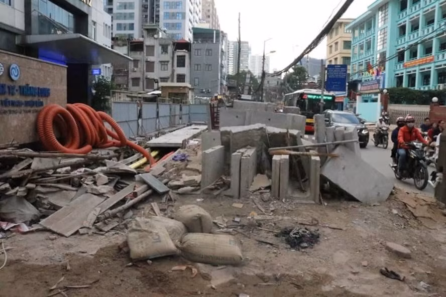Dự án mở rộng, cải tạo tuyến đường Vũ Trọng Phụng. Ảnh: Lan Nhi
