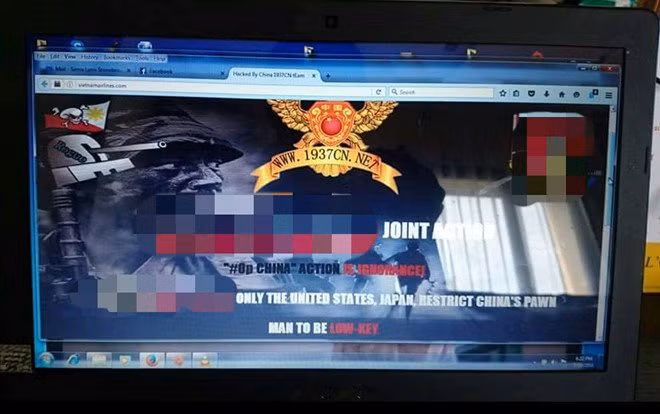  Một giao diện Website của hãng hàng không bị tấn công