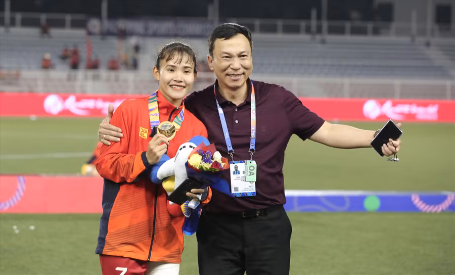 Chương Thị Kiều được xem là người hùng của tuyển nữ Việt Nam tại SEA Games 30 với lối chơi quả cảm. Ảnh: T.L