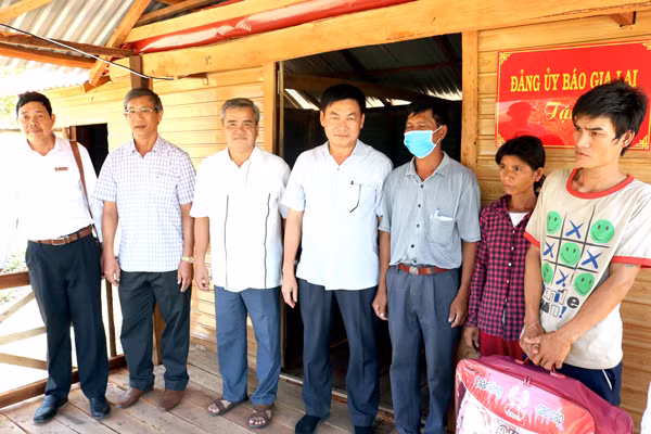 Căn nhà của anh Đinh Bran được Báo Gia Lai hỗ trợ xây dựng. Ảnh: P.N