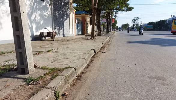  Vị trí khu vực xảy ra vụ tai nạn giao thông gây chết người trên đường Trần Thủ Độ, TP Thái Bình - Ảnh: KHÁNH LINH