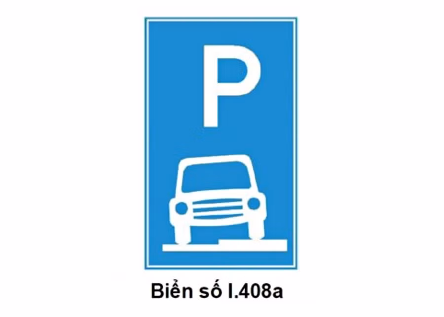 Biển số 408a cho phép đỗ xe ghếch bánh lên vỉa hè. Ảnh: GTQG