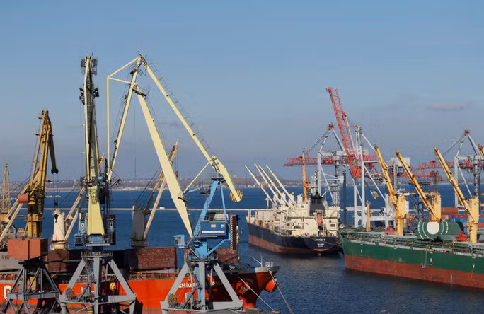  Tàu hàng neo đậu tại cảng Odessa, phía nam Ukraine, hồi năm 2016. Ảnh: Reuters
