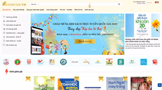  Logo và giao diện Hội sách trực tuyến Quốc gia 2022 tại địa chỉ https://book365.vn (Ảnh: VGP)