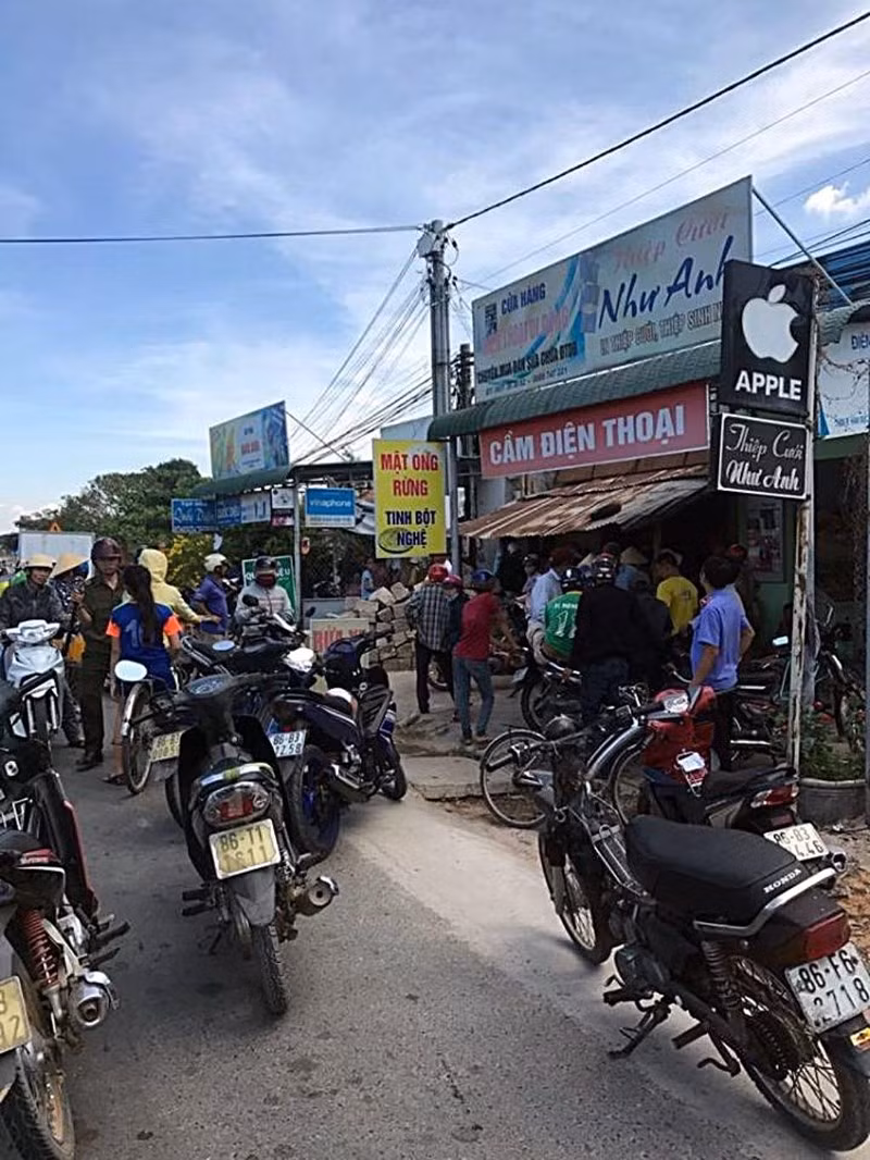 Hiện trường nơi cô V bị bỏng.