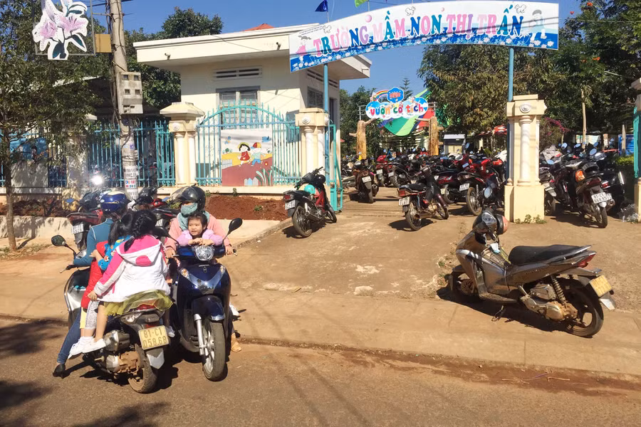 Trường Mầm non thị trấn Đak Đoa hiện có 307 em học sinh đang theo học. Ảnh: V.N