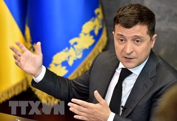 Tổng thống Ukraine Volodymyr Zelensky. (Ảnh: AFP/TTXVN) Tổng thống Ukraine Volodymyr Zelensky. (Ảnh: AFP/TTXVN)