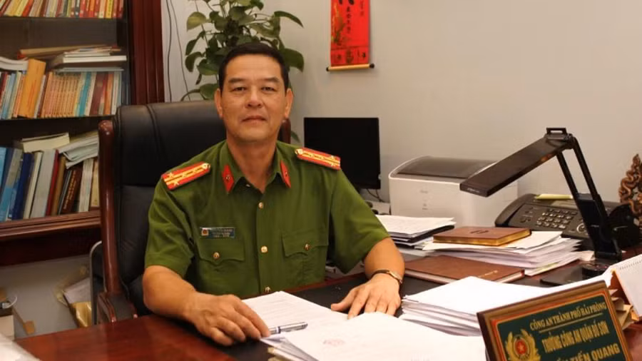 Ông Trần Tiến Quang khi còn là Trưởng công an Q.Đồ Sơn. Ảnh: PT