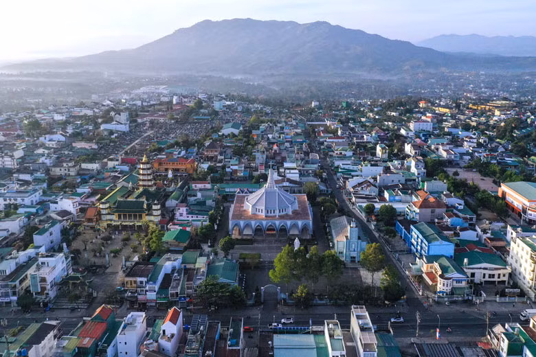 Góc TP Bảo Lọc nhìn từ trên cao. Ảnh minh họa: baolamdong.vn