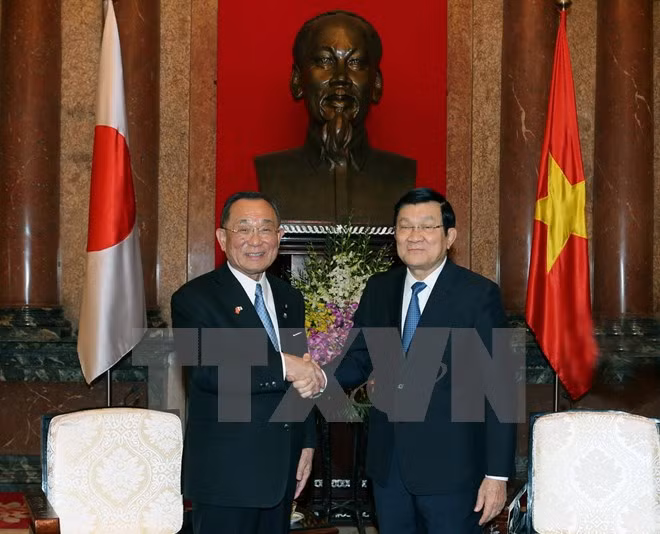 Chủ tịch nước Trương tấn Sang tiếp Chủ tịch Thượng viện Nhật Bản, ngài Yamazaki Masaaki, sang thăm chính thức Việt Nam.