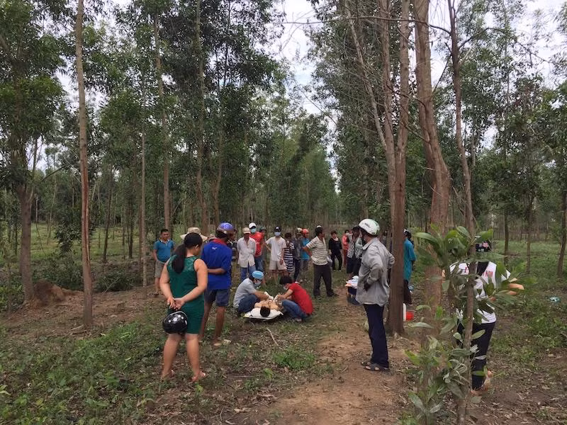 Hiện trường nam thanh niên tử vong.