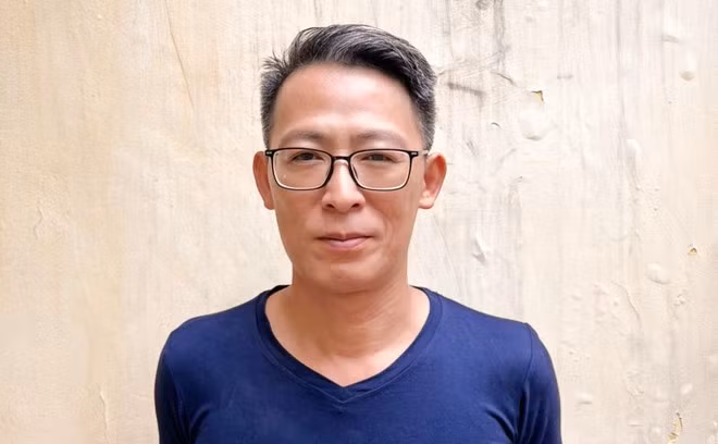 Nguyễn Lân Thắng tại cơ quan công an. Ảnh: Công an cung cấp Nguyễn Lân Thắng tại cơ quan công an - Ảnh: Công an cung cấp