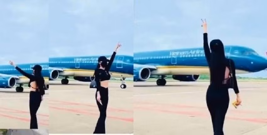 Nữ hành khách nhún nhảy quay Tiktok tại sân bay Phú Quốc. Ảnh nguồn bắp Pháp luật TP. Hồ Chí Minh Nữ hành khách nhún nhảy quay Tiktok tại sân bay Phú Quốc. Ảnh nguồn bắp Pháp luật TP. Hồ Chí Minh