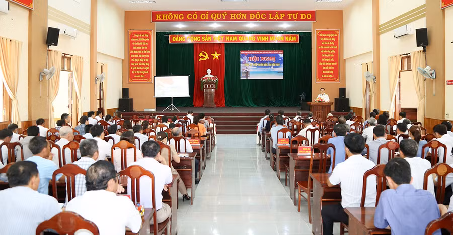  Quang cảnh hội nghị tuyên truyền biển đảo. Ảnh: Đinh Yến
