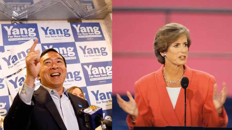 Đồng chủ tịch là ông Andrew Yang và bà Christine Todd Whitman. Ảnh: AFP/Reuters Đồng chủ tịch là ông Andrew Yang và bà Christine Todd Whitman. Ảnh: AFP/Reuters