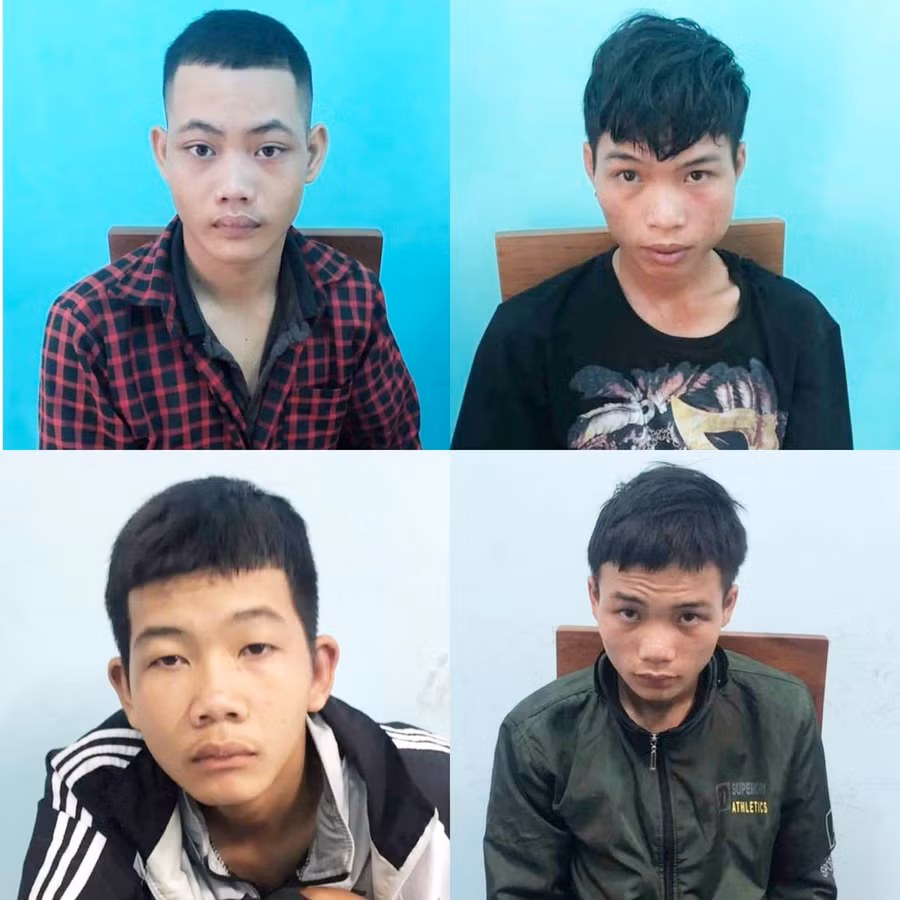 4 đối tượng trộm cắp tài sản bị bắt giữ tại cơ quan Công an. Ảnh Công an huyện Chư Prông cung cấp 4 đối tượng thực hiện hành vi trộm cắp tài sản.Ảnh-Công an huyện Chư Prông cung cấp.jpg