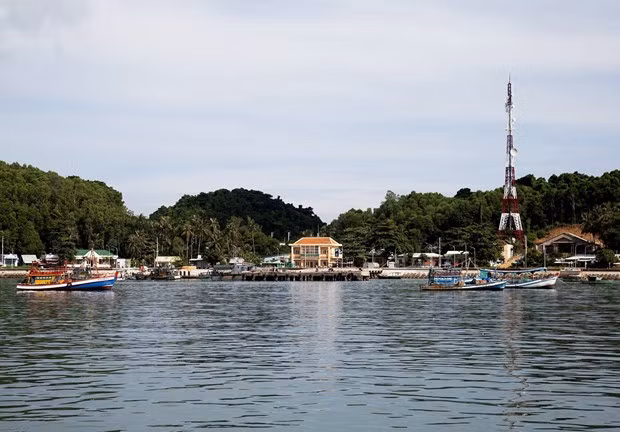  Trung tâm xã đảo Tiên Hải, thành phố Hà Tiên (Kiên Giang). (Ảnh: Hồng Đạt/TTXVN)