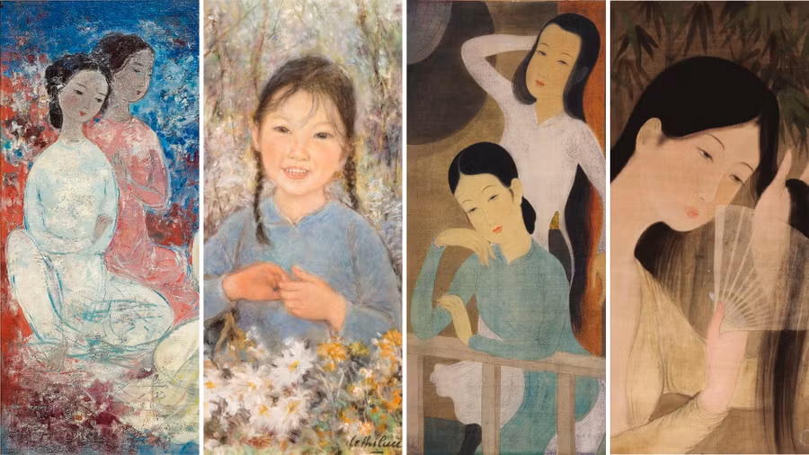 Tranh của “tứ kiệt Đông Dương”. Ảnh: Sothebys.com Tranh của “tứ kiệt Đông Dương”. Ảnh: Sothebys.com