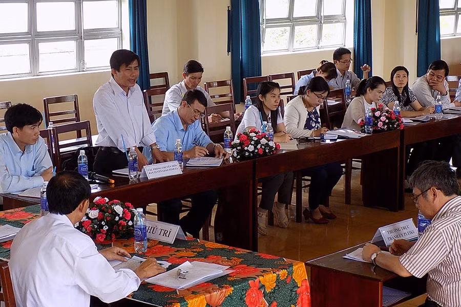 Các đơn vị tham gia ý kiến tại hội nghị. Ảnh: T.N Các đơn vị tham gia ý kiến tại hội nghị. Ảnh: T.N