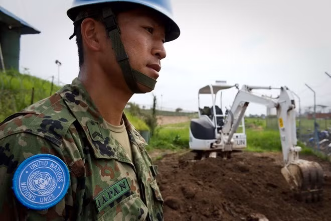 Binh sỹ gìn giữ hòa bình của Nhật Bản tại Nam Sudan.