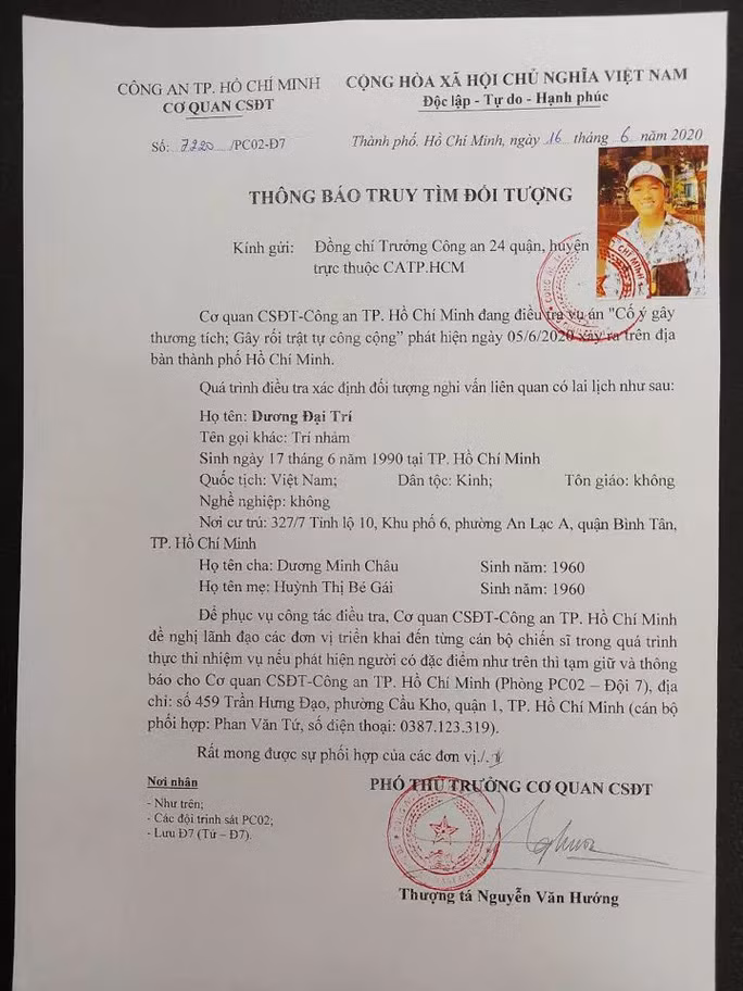 Quyết định truy tìm Trí 