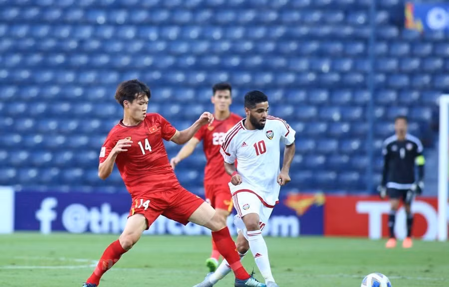 U23 Việt Nam chia điểm với U23 UAE. (Ảnh: Nguyên An/Vietnam+)