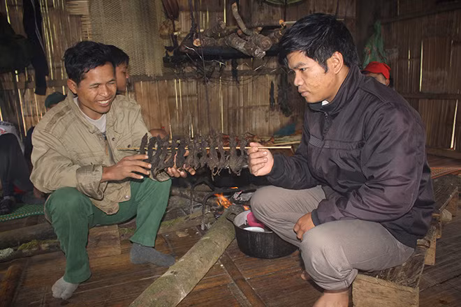  Món chuột “quý tộc” được nướng trên than đỏ, hoặc nấu canh với măng rừng muối chua