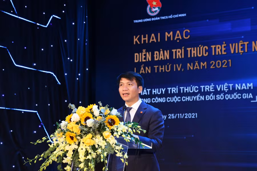 Anh Nguyễn Ngọc Lương phát biểu tại diễn đàn. Ảnh: Đăng Hải