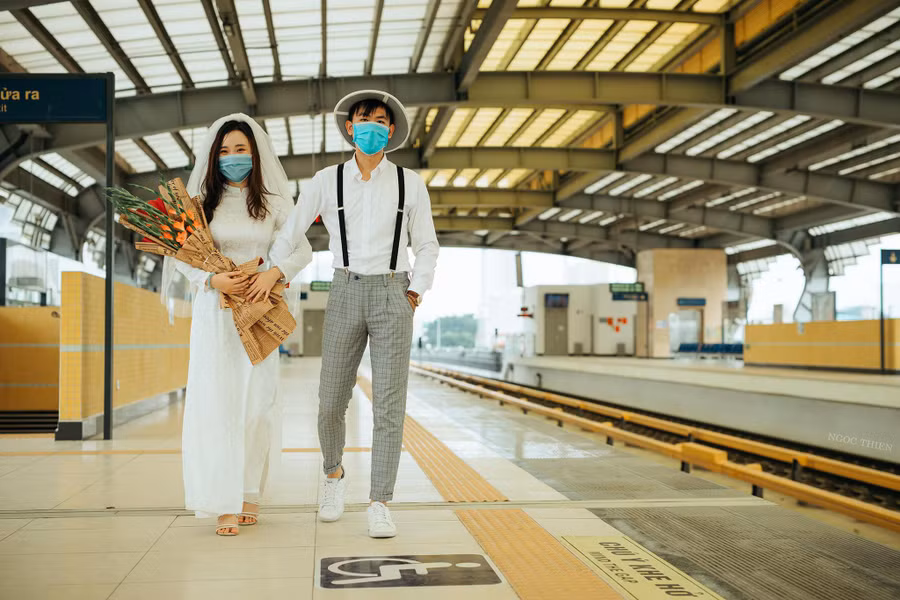 Bộ ảnh chụp trong ngày tuyến đường sắt Cát Linh - Hà Đông chính thức vận hành. Ảnh: Vũ Ngọc Thiện