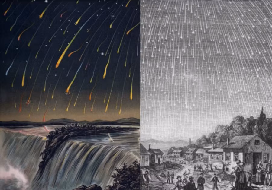 Mô tả về bão sao băng Leonids năm 1833. Ảnh: Edmund Weiß, Adolf Vollmy