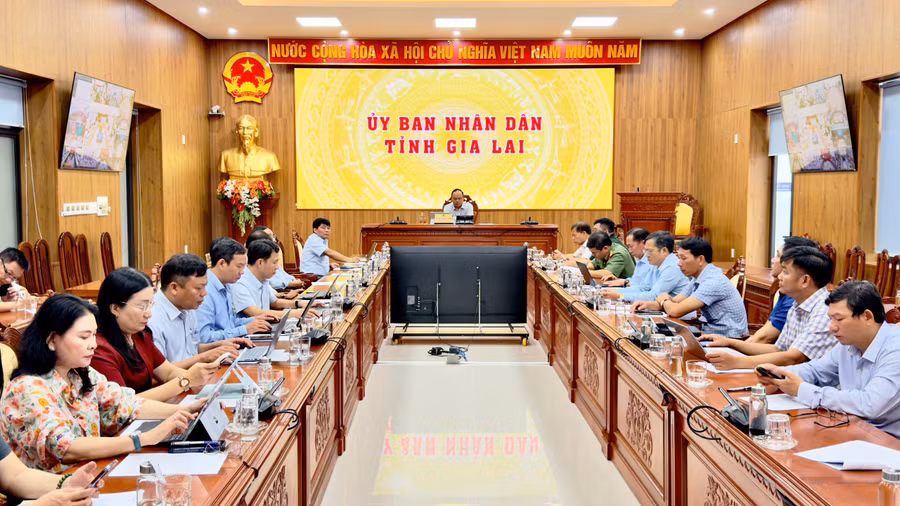 Quang cảnh phiên họp tại điểm cầu Gia Lai. Ảnh: Minh Hoàng
