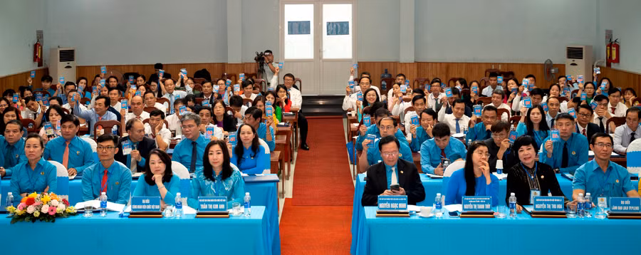 Các đại biểu dự Đại hội CĐVC tỉnh Gia Lai lần thứ V, nhiệm kỳ 2023-2028. Ảnh: Đinh Yến