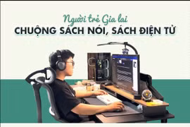 Em Bùi Phương Vy (học sinh lớp 8B, Trường THCS Lê Hồng Phong) hào hứng đọc sách tại thư viện Nhím Xanh. Ảnh: Lạc Hà