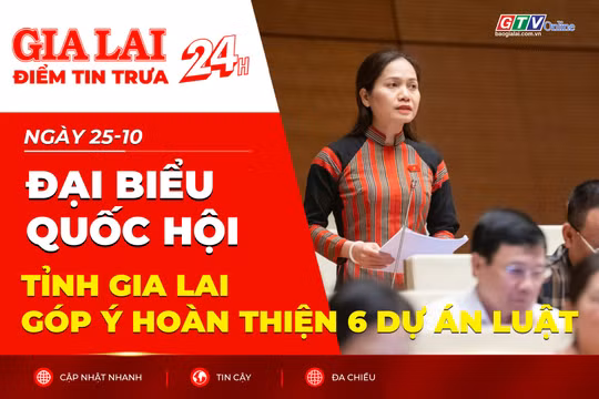 Điểm tin trưa: Đại biểu Quốc hội tỉnh Gia Lai góp ý hoàn thiện 6 dự án luật
