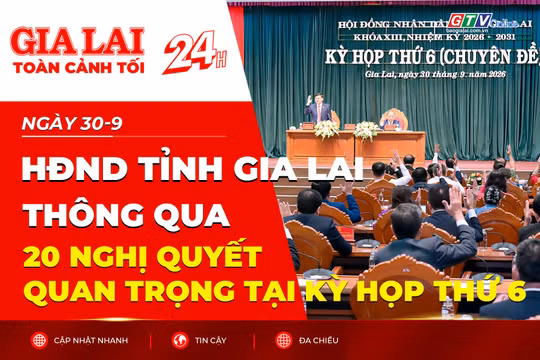 Toàn cảnh Gia Lai 24h: HĐND tỉnh Gia Lai thông qua 20 nghị quyết quan trọng tại kỳ họp thứ 6