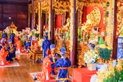 Lễ giỗ được tổ chức theo nghi lễ truyền thống tại Đền thờ Tây Sơn tam kiệt. Ảnh: Ngọc Nhuận